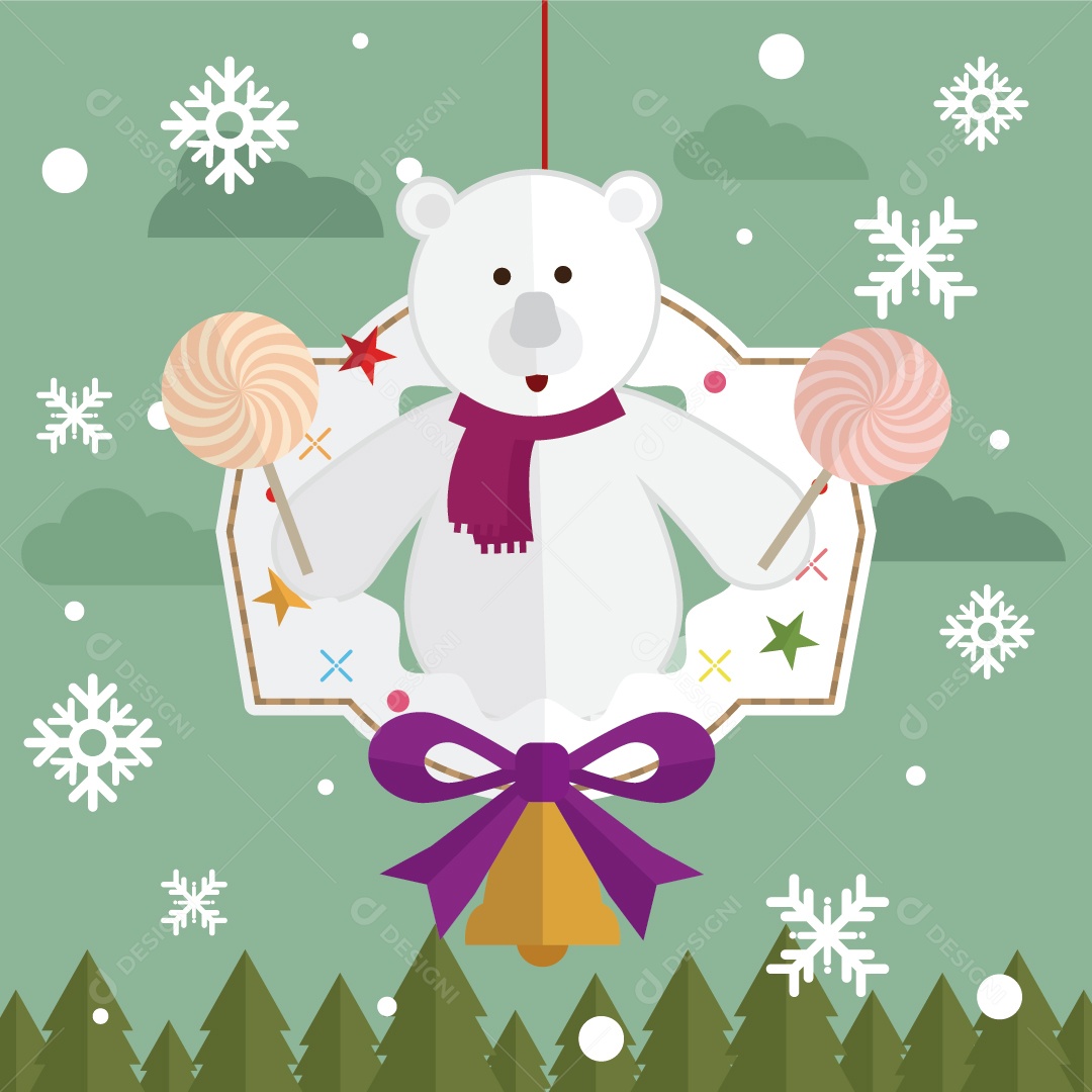 Natal de Presente de Ursinho de Pelúcia Vetor EPS