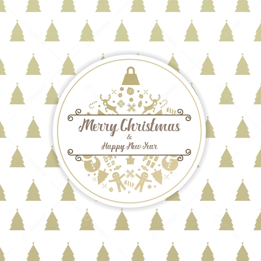 Bola de Ícone de Ouro Preto de Cartão de Natal e Feliz Ano Novo Vetor EPS