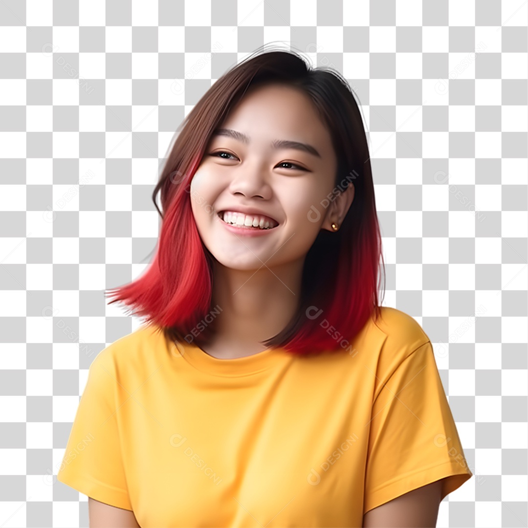 Mulher Vestida com Blusa Amarela Julho Amarelo PNG Transparente