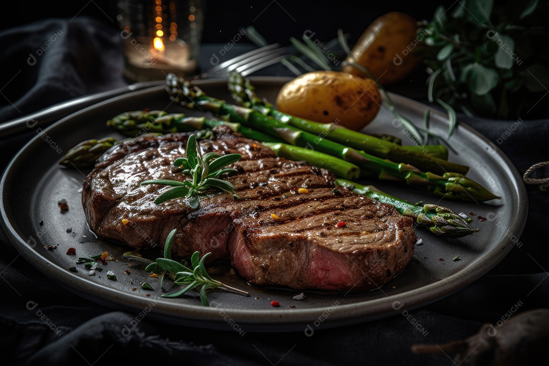 Suculento bife grelhado