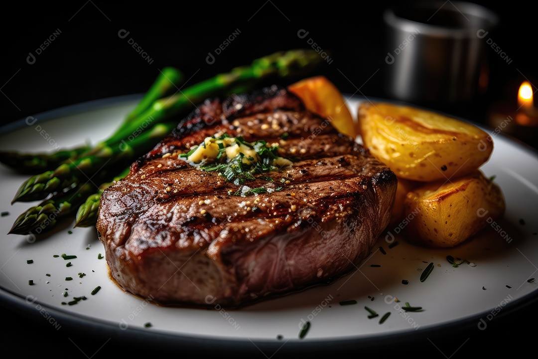 Suculento bife grelhado