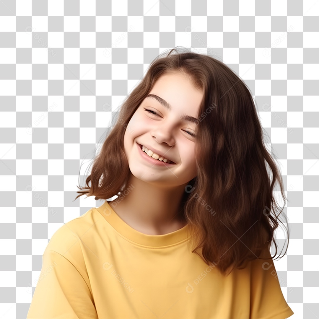 Mulher Vestida com Blusa Amarela Julho Amarelo PNG Transparente