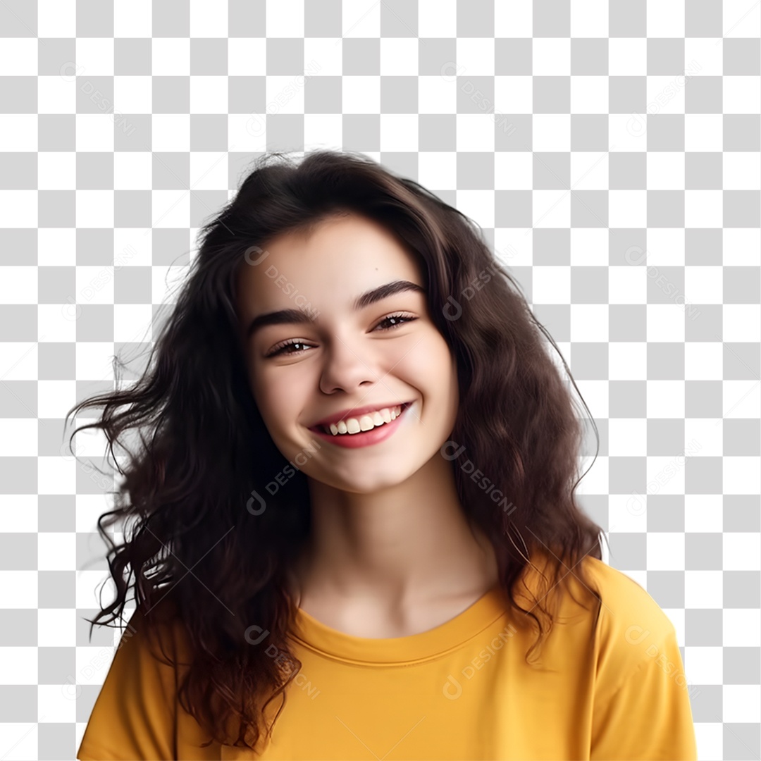 Mulher Vestida com Blusa Amarela Julho Amarelo PNG Transparente