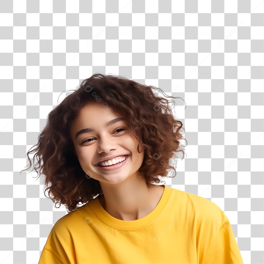 Mulher Vestida com Blusa Amarela Julho Amarelo PNG Transparente