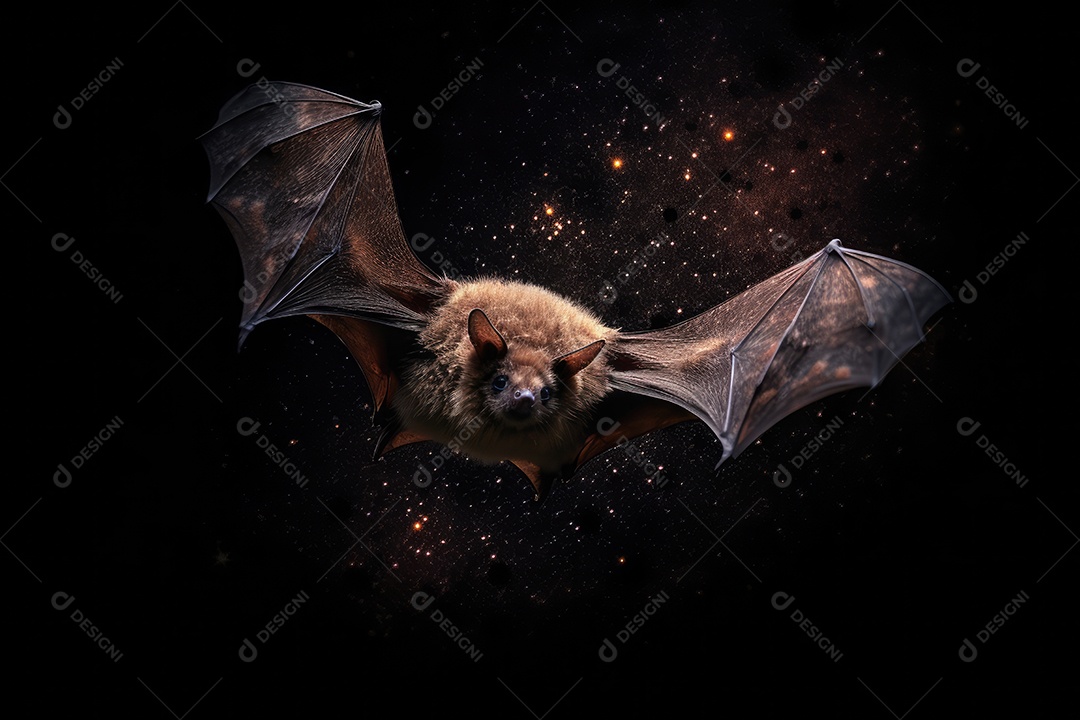 Morcego noturno em vôo, envolto em mistério