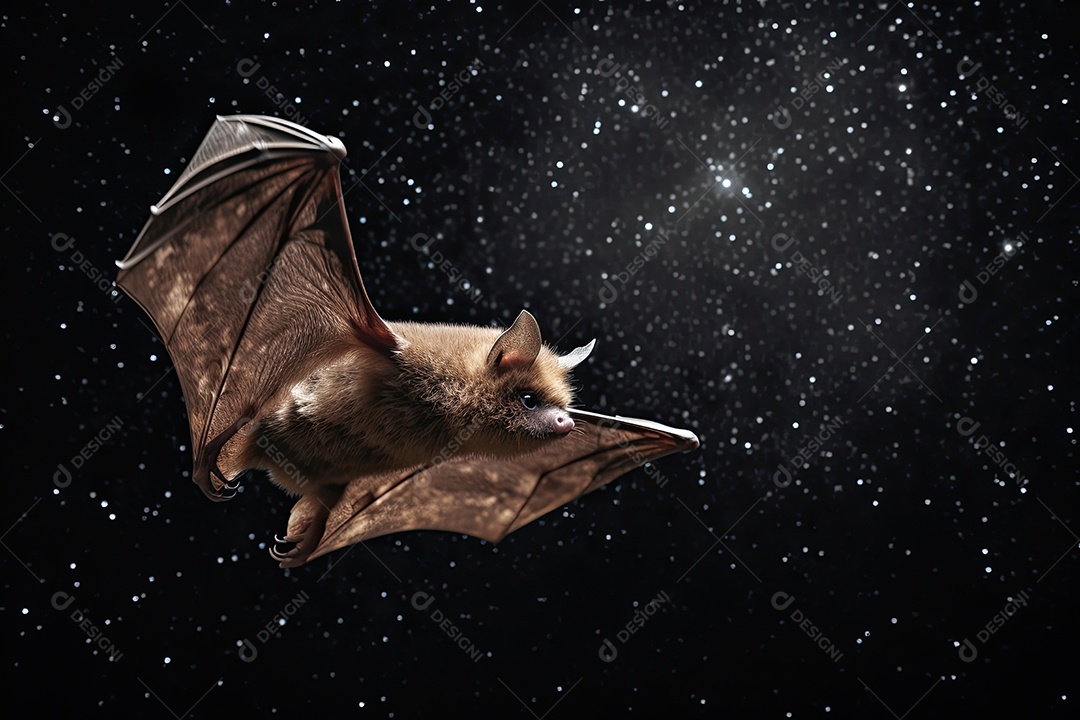 Morcego noturno em vôo, envolto em mistério