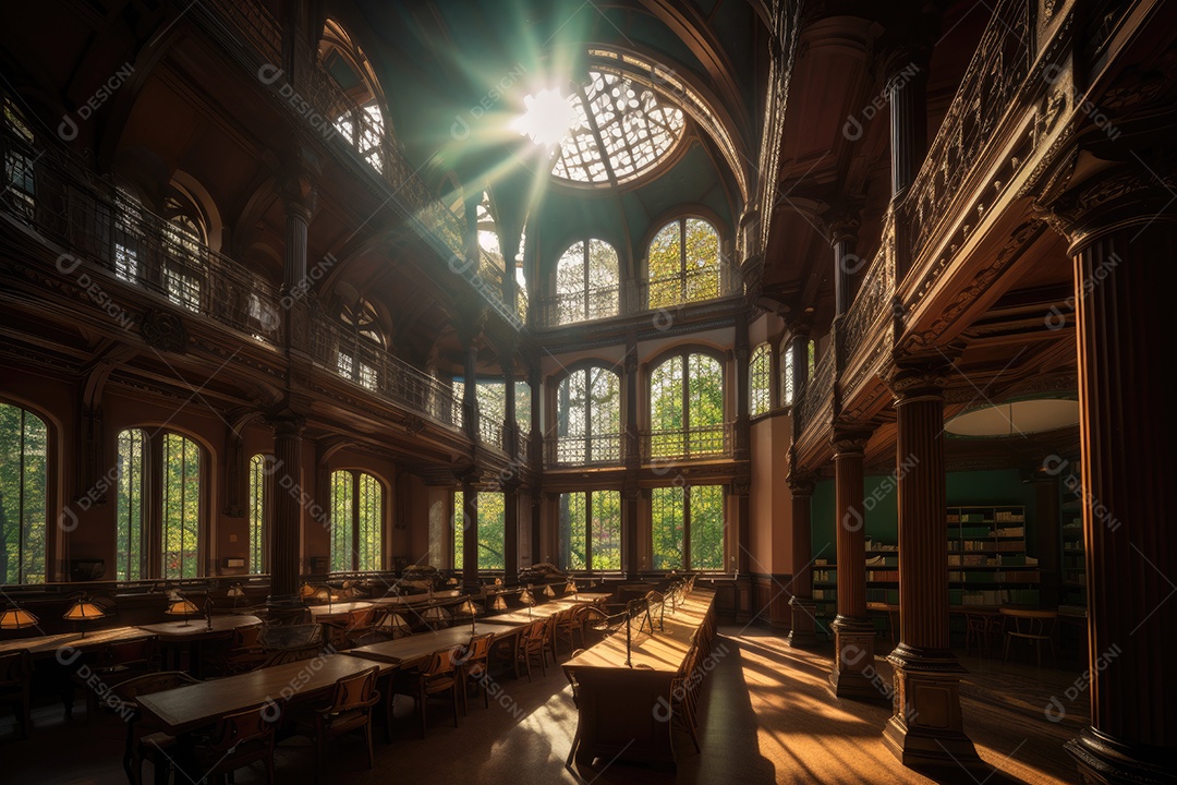 Universidade movimentada: estudantes, prédios majestosos, fluxo de conhecimento