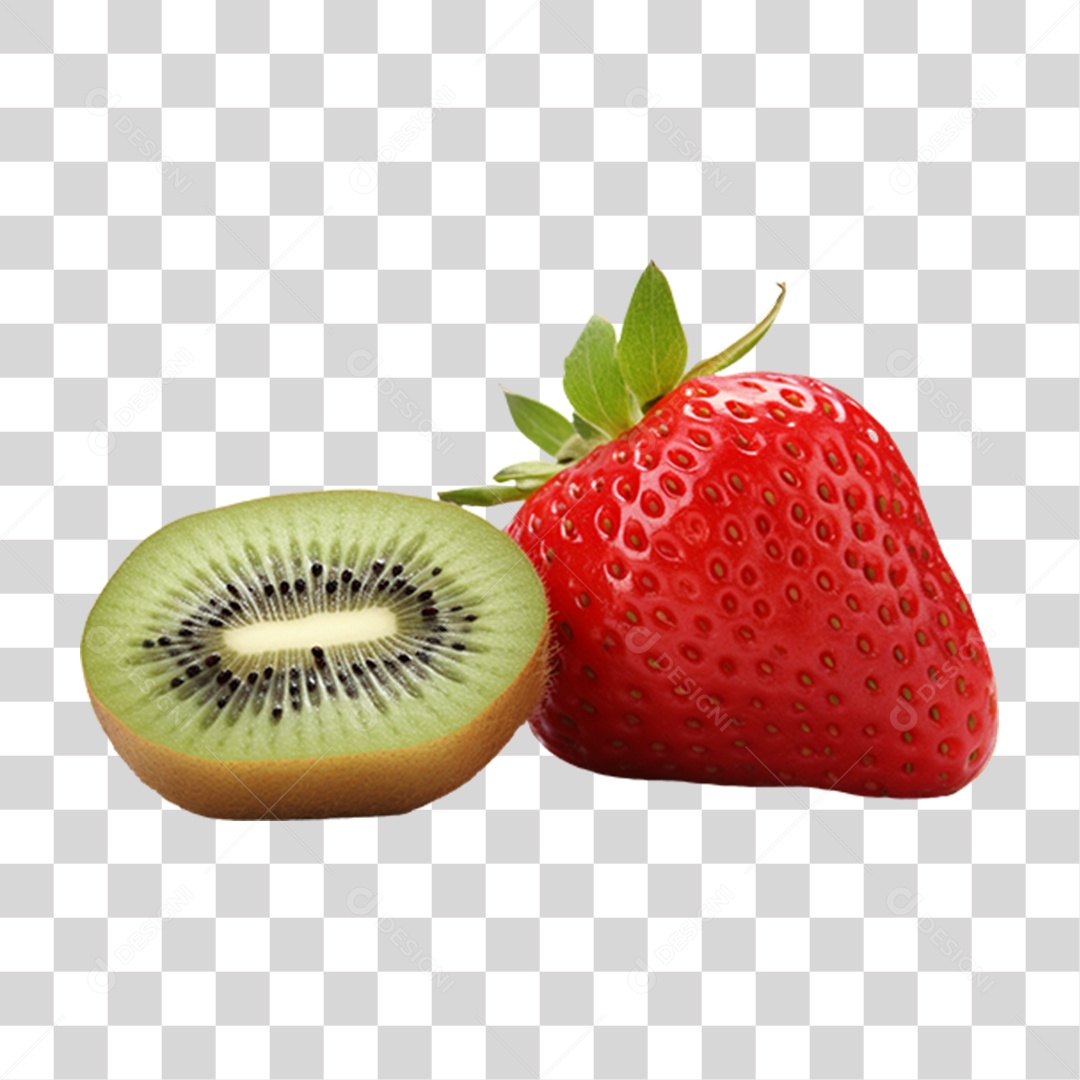 Frutas Verduras e Legumes Comidas Saudáveis Morango e Kiwi PNG Transparente