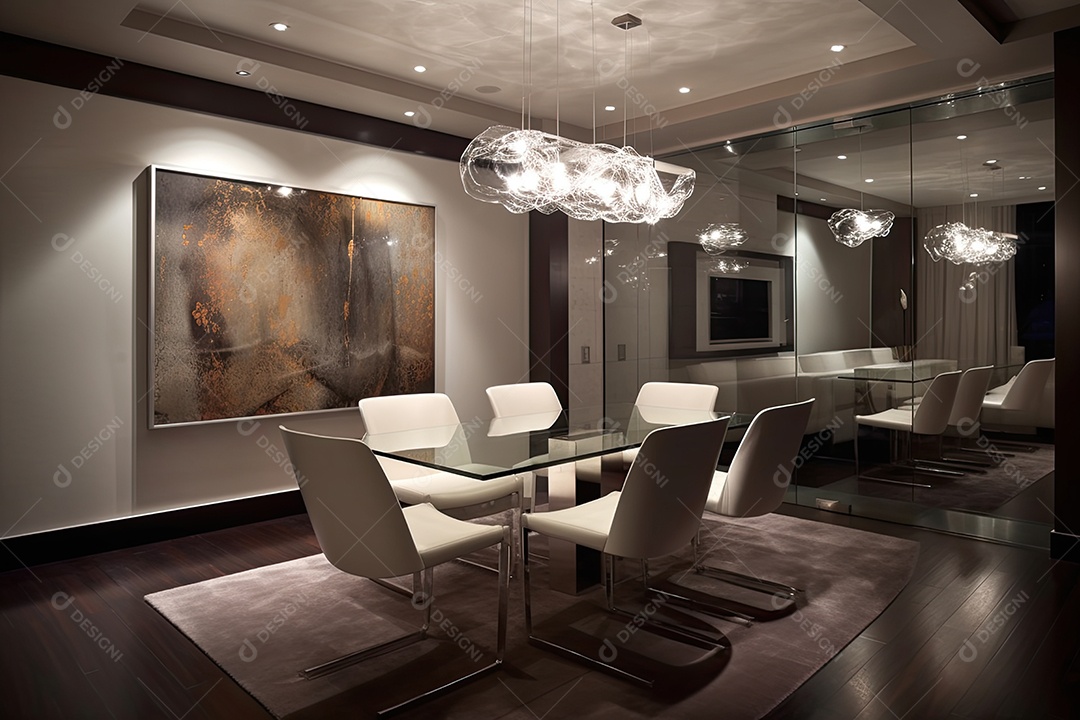 Sala de jantar moderna: minimalista e sofisticada.