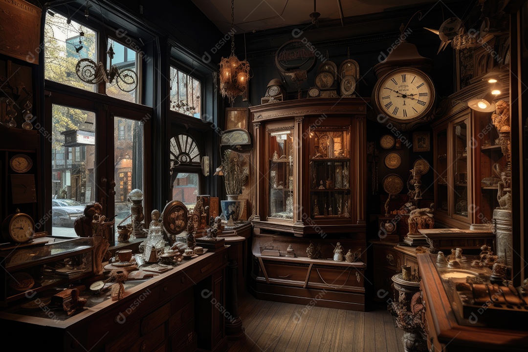 Antiquário: Relíquias e charme em uma cena nostálgica.