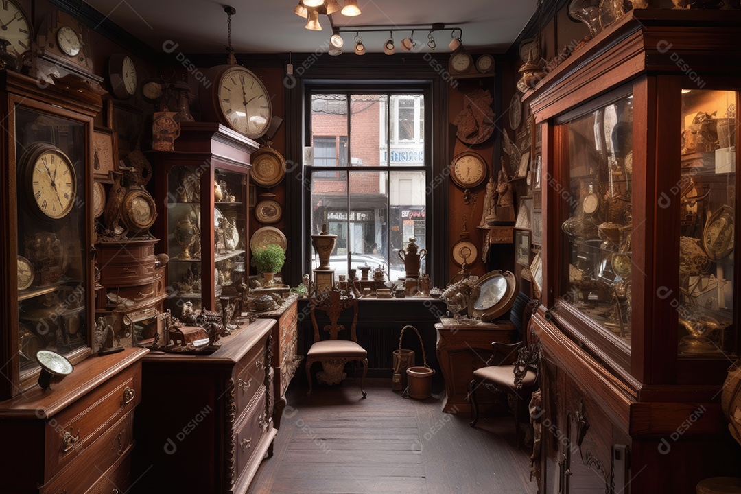 Antiquário: Relíquias e charme em uma cena nostálgica.