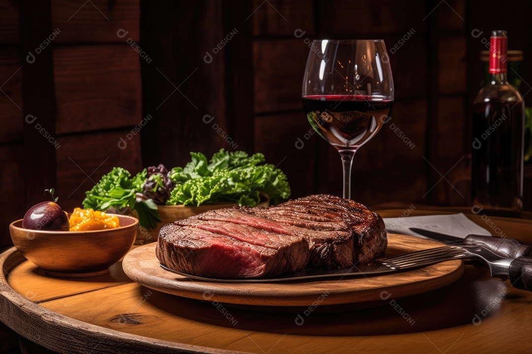 Picanha grelhada e legumes coloridos, um cenário suculento.