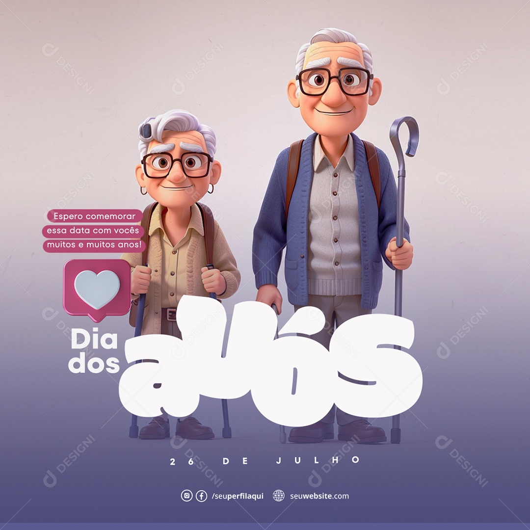 Social Media Dia Dos Avós Comemorar Essa Data PSD Editável