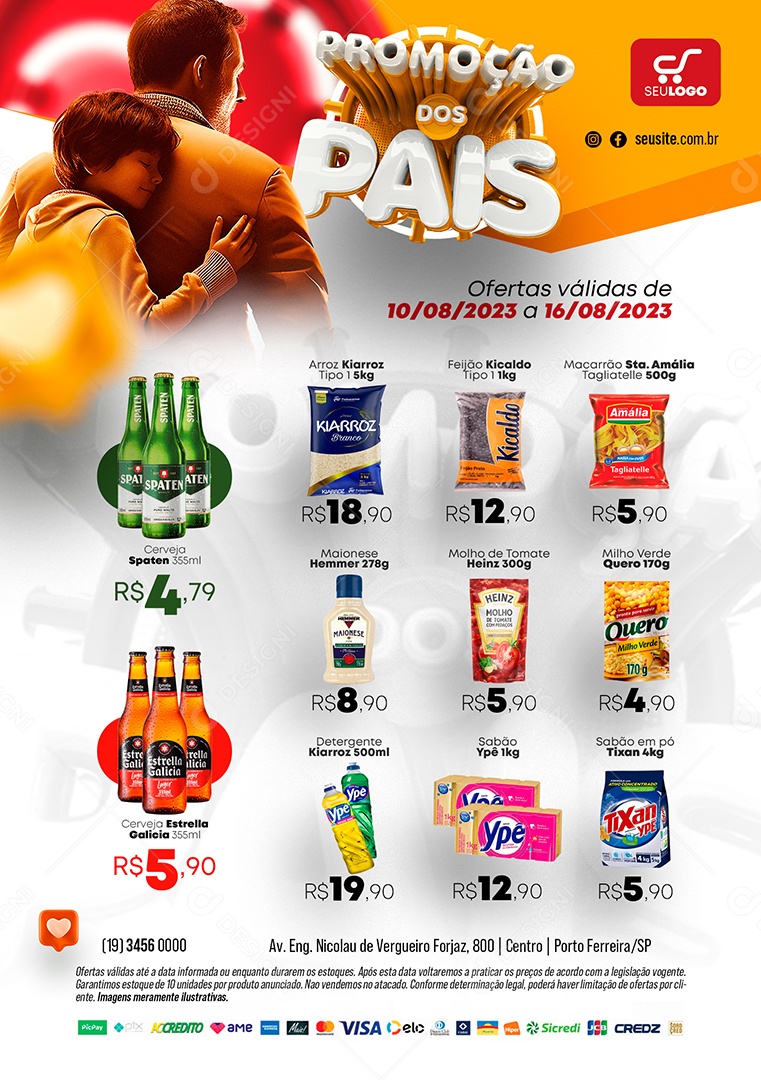 Tabloide Supermercado Promoção Dos Pais Social Media PSD Editável