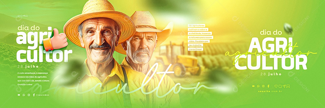 Dia do Agricultor 28 De Julho Carrossel Social Media PSD Editável