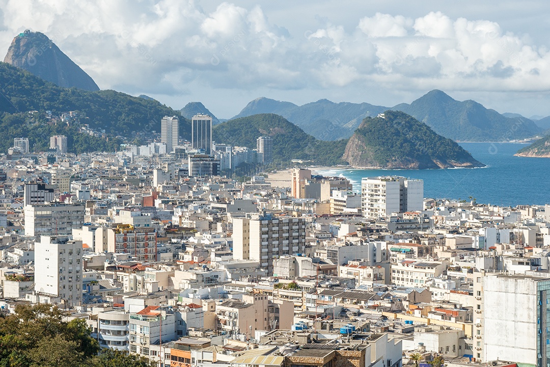 Vista do bairro de Copacabana no Rio de Janeiro Brasil.