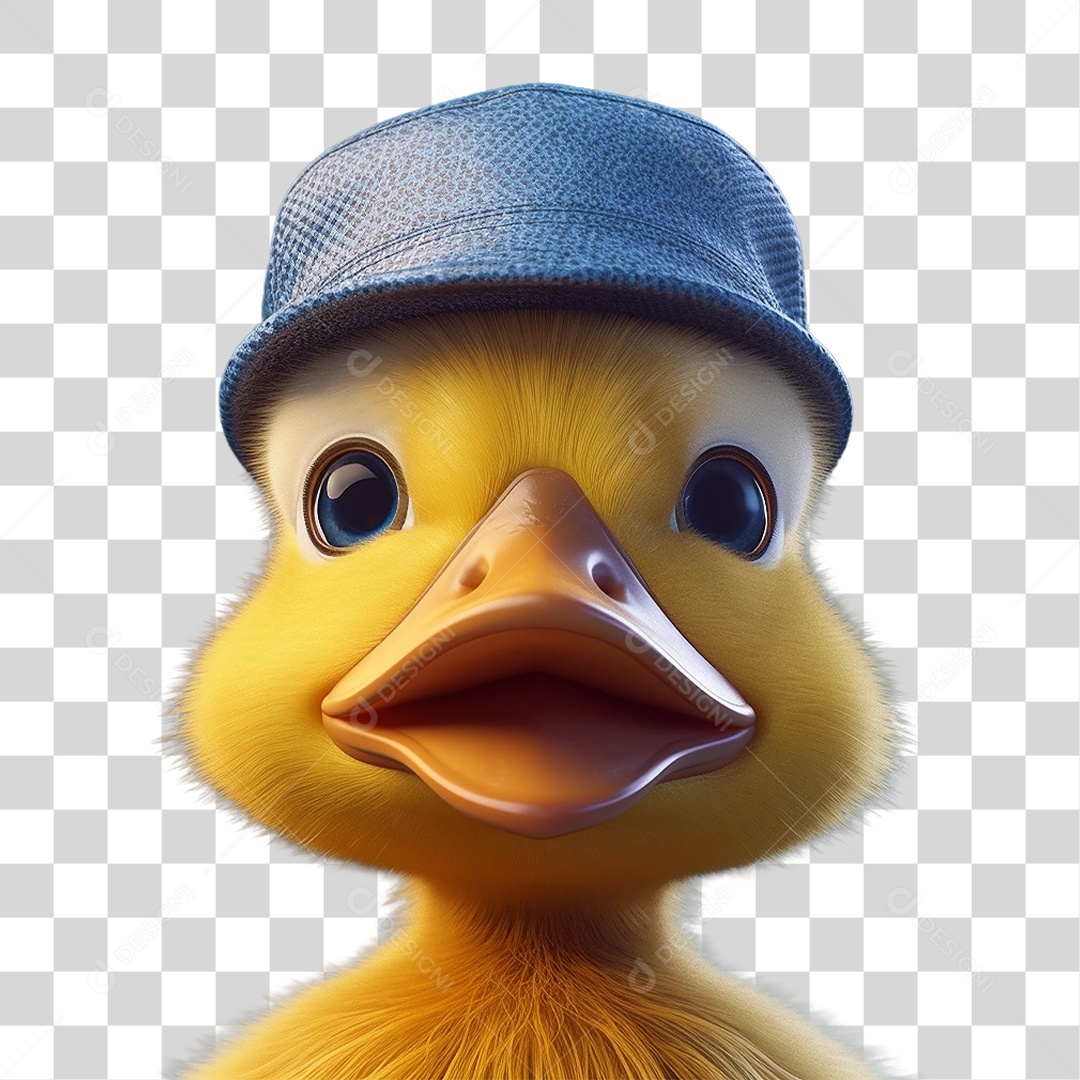 Pato Amarelo de Chapéu PNG Transparente