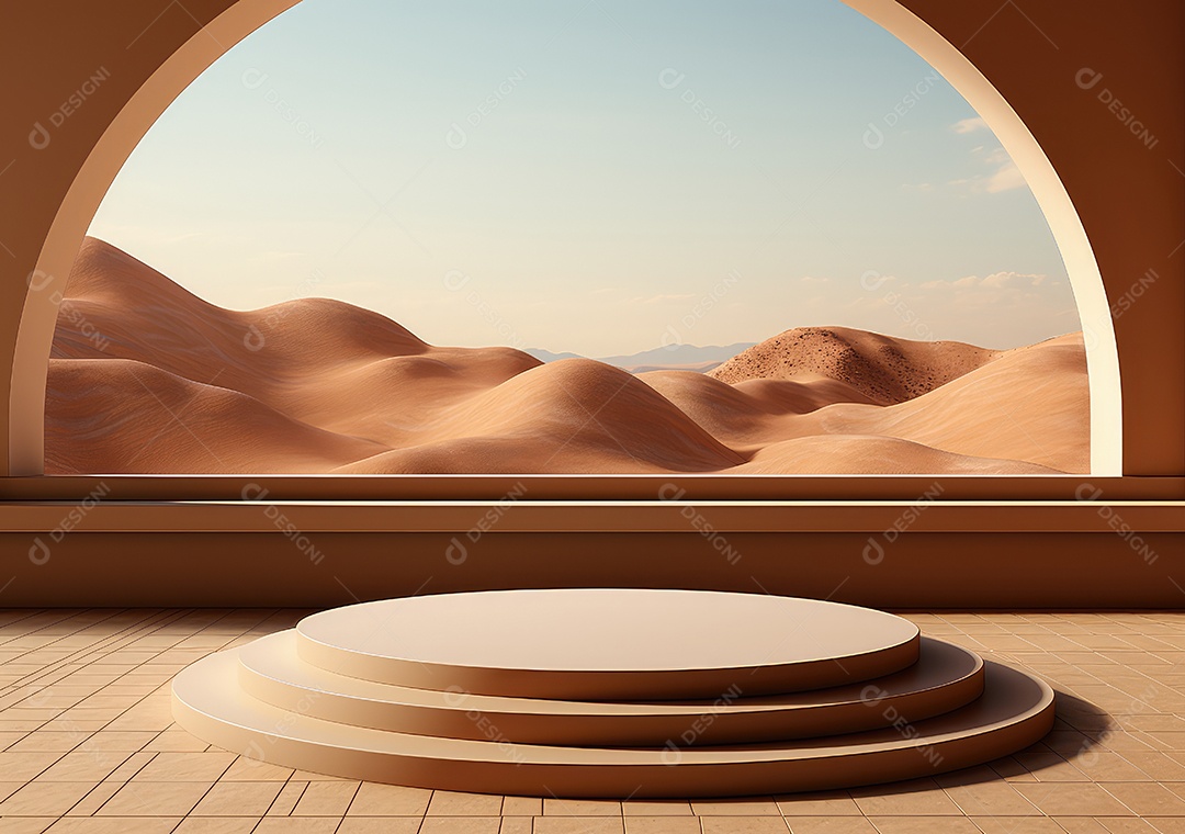 Forma de cilindro cortado com serra de madeira redonda em fundo bege abstrato