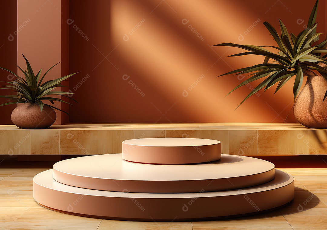 Forma de cilindro cortado com serra de madeira redonda em fundo bege abstrato