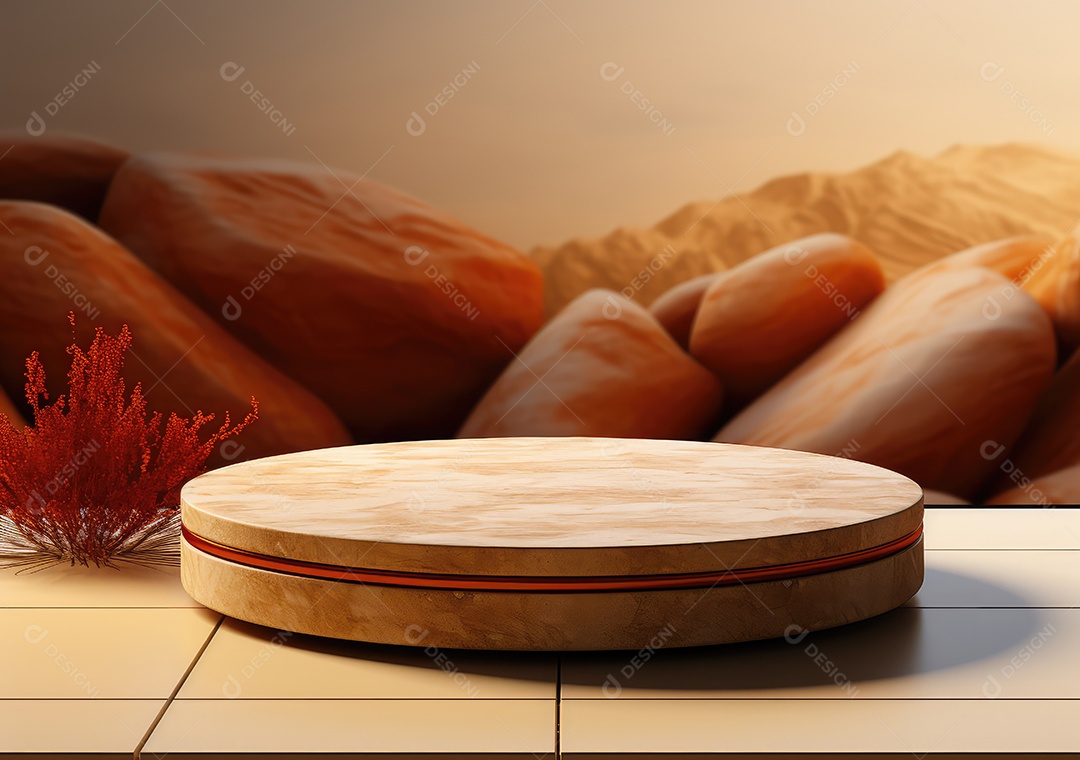 Forma de cilindro cortado com serra de madeira redonda em fundo bege abstrato