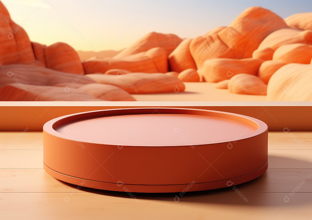 Forma de cilindro cortado com serra de madeira redonda em fundo bege abstrato