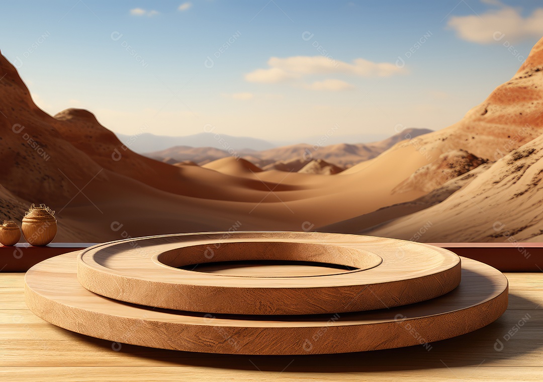 Forma de cilindro cortado com serra de madeira redonda em fundo bege abstrato