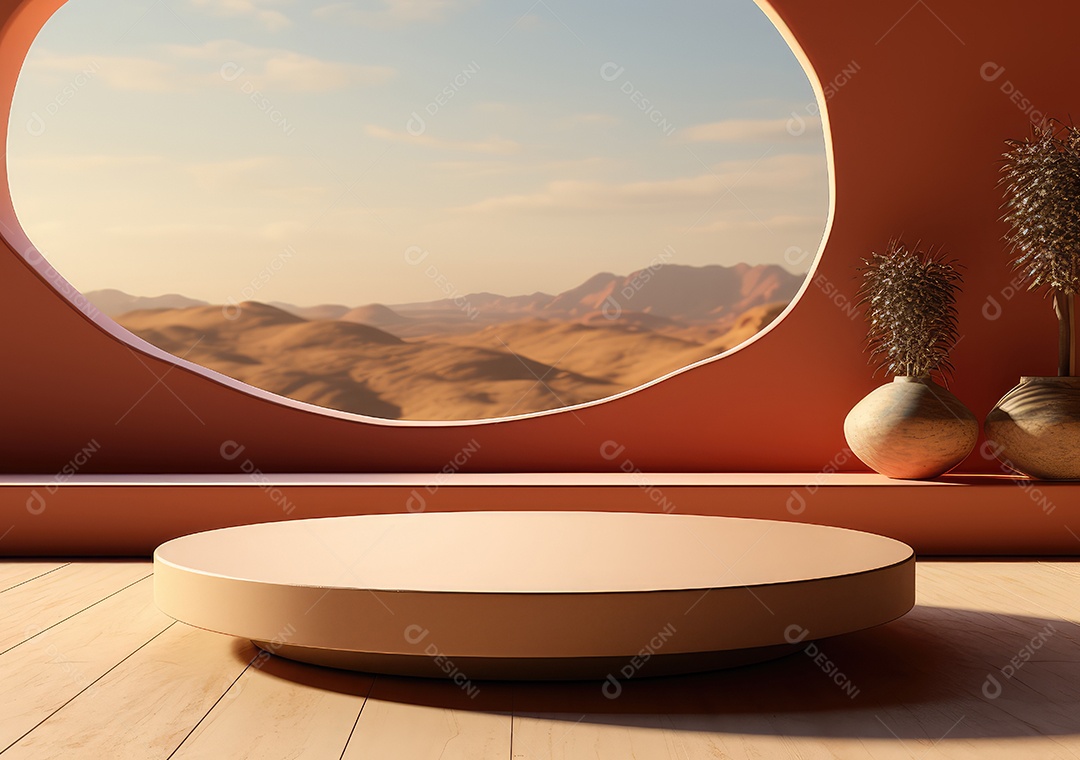 Forma de cilindro cortado com serra de madeira redonda em fundo bege abstrato