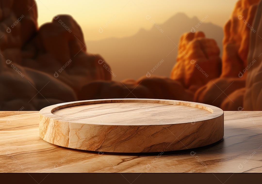 Forma de cilindro cortado com serra de madeira redonda em fundo bege abstrato