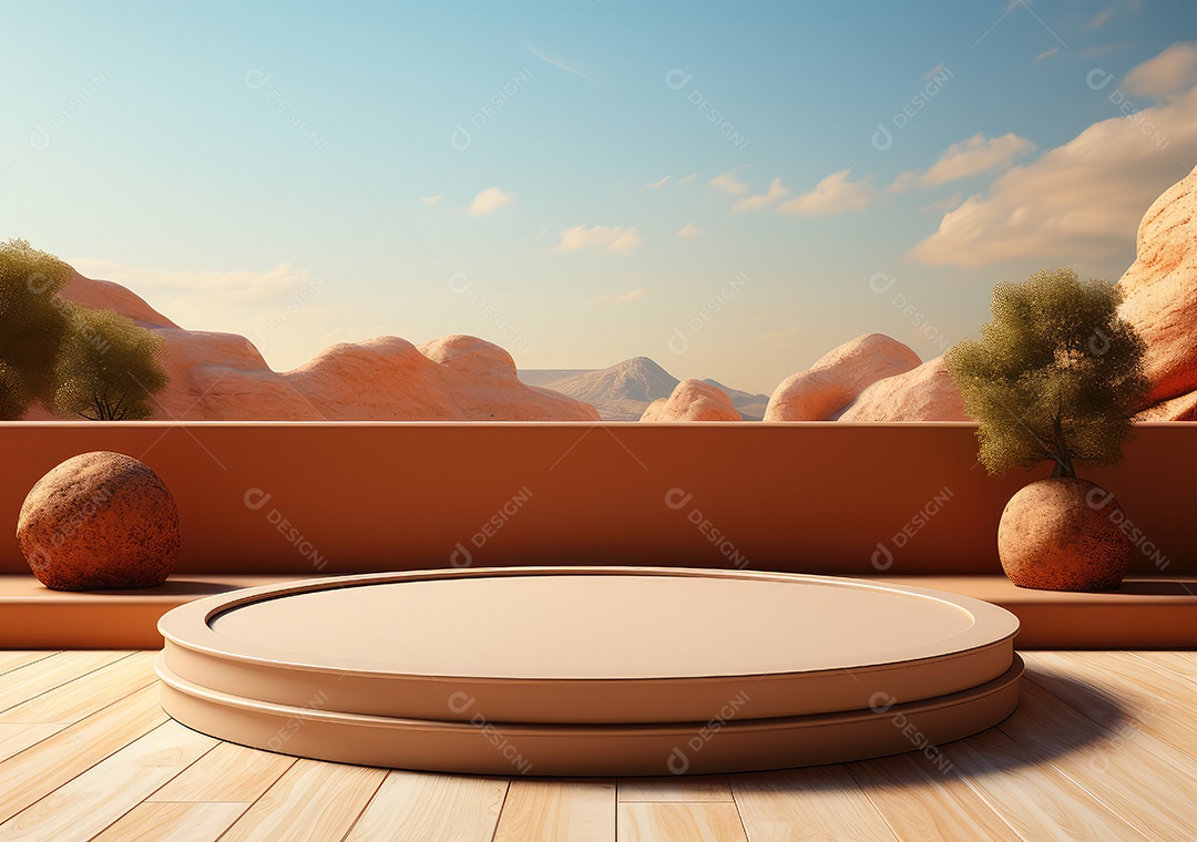 Forma de cilindro cortado com serra de madeira redonda em fundo bege abstrato