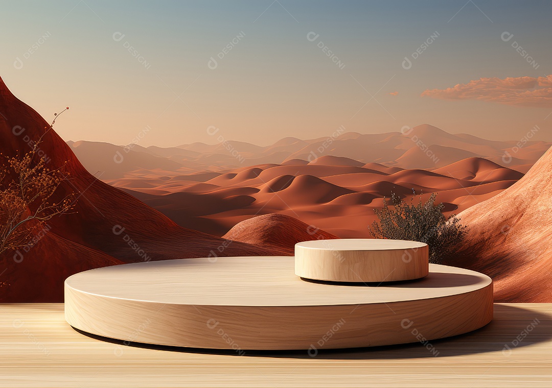 Forma de cilindro cortado com serra de madeira redonda em fundo bege abstrato