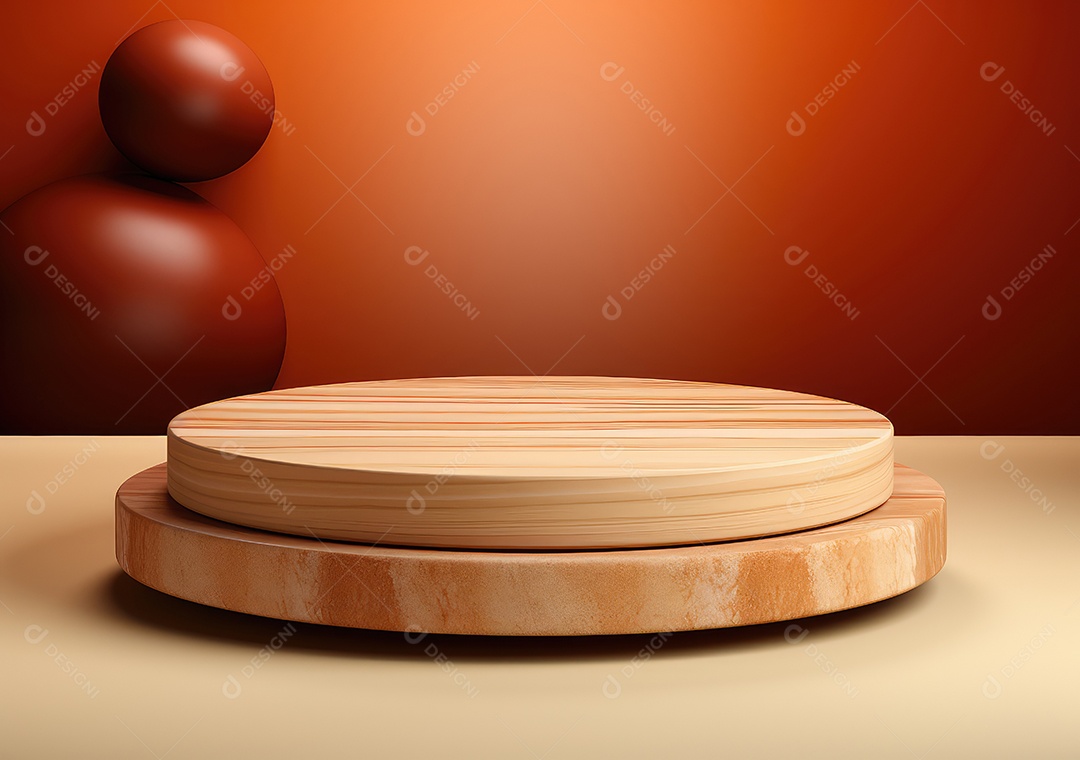 Forma de cilindro cortado com serra de madeira redonda em fundo bege abstrato