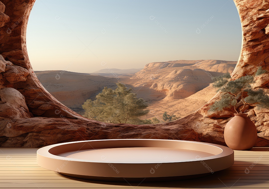 Forma de cilindro cortado com serra de madeira redonda em fundo bege abstrato