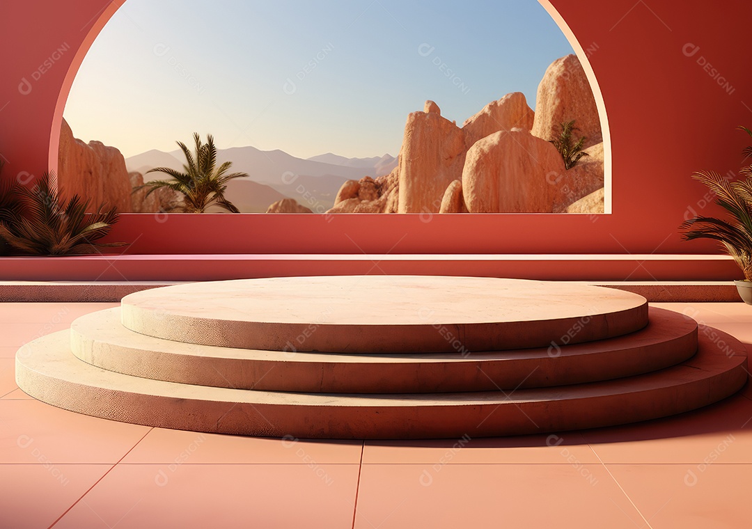 Forma de cilindro cortado com serra de madeira redonda em fundo bege abstrato