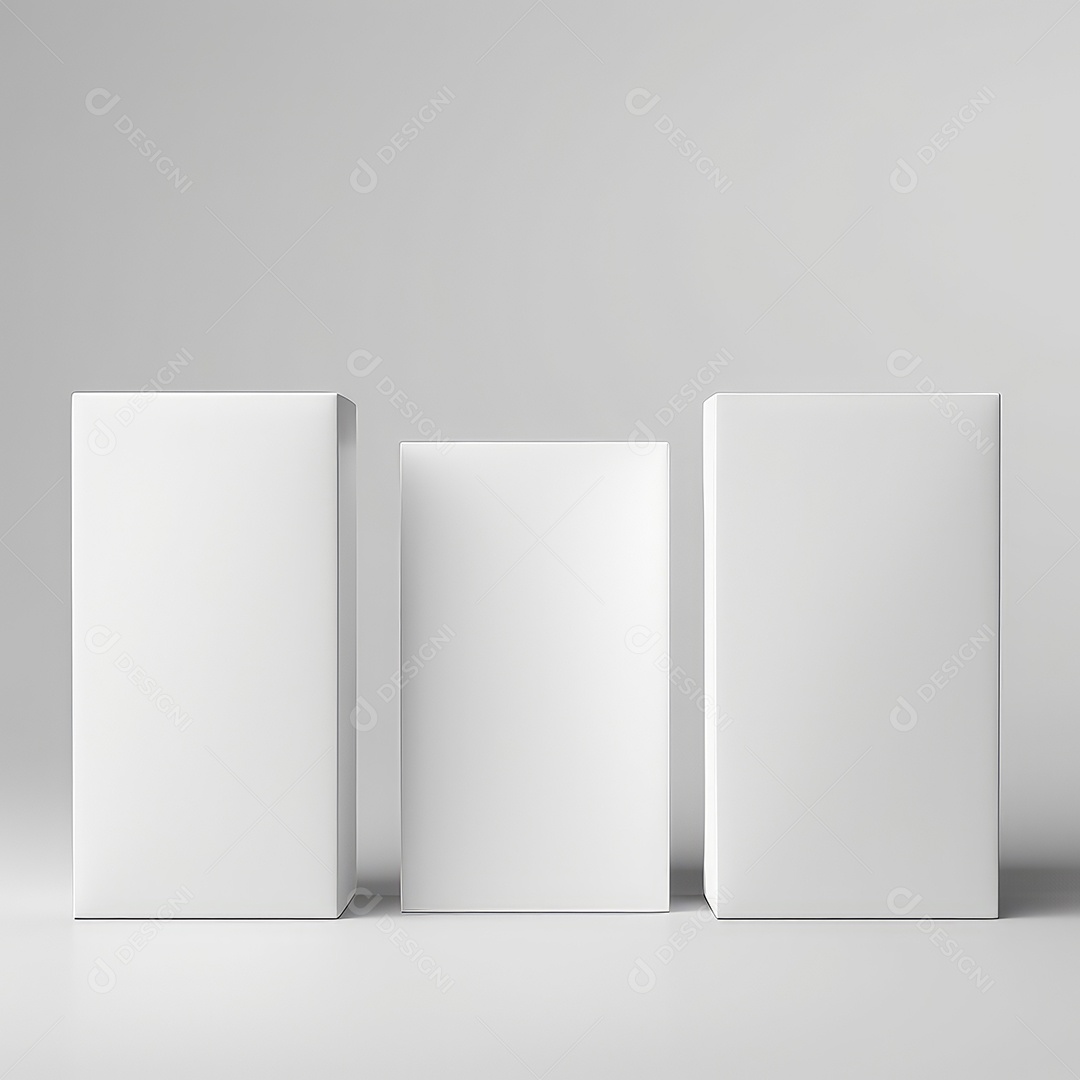 Caixas de embalagem em branco - maquete aberta e fechada, isolada em fundo branco. IA generativa.