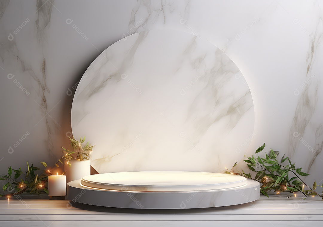 Fundo para produtos cosméticos de cor cinza natural. Pódio de pedra sobre um fundo cinza. IA Gerativa