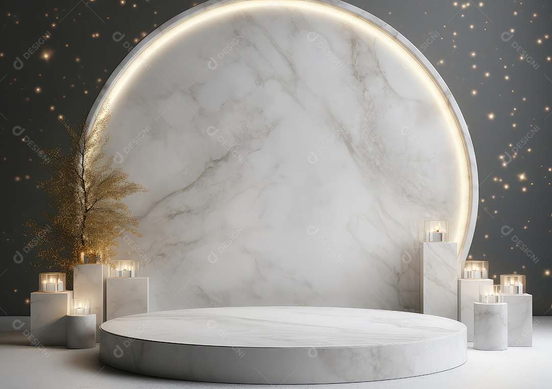 Fundo para produtos cosméticos de cor cinza natural. Pódio de pedra sobre um fundo cinza. IA Gerativa