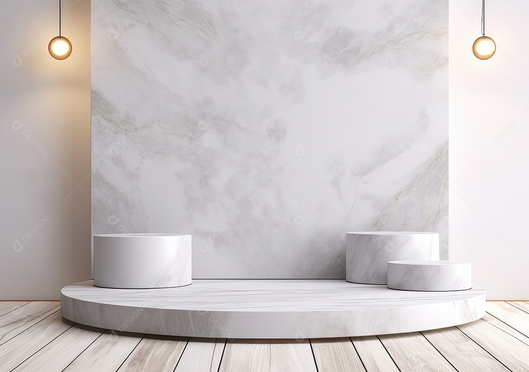 Fundo para produtos cosméticos de cor cinza natural. Pódio de pedra sobre um fundo cinza. IA Gerativa