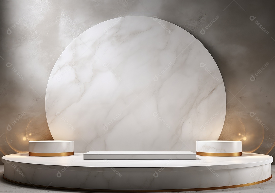 Fundo para produtos cosméticos de cor cinza natural. Pódio de pedra sobre um fundo cinza. IA Gerativa