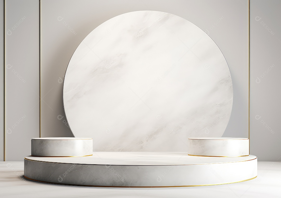 Fundo para produtos cosméticos de cor cinza natural. Pódio de pedra sobre um fundo cinza. IA Gerativa