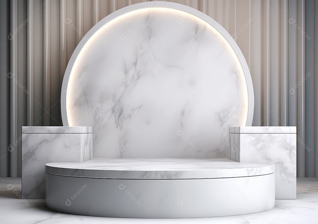 Fundo para produtos cosméticos de cor cinza natural. Pódio de pedra sobre um fundo cinza. IA Gerativa