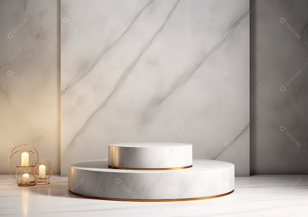 Fundo para produtos cosméticos de cor cinza natural. Pódio de pedra sobre um fundo cinza. IA Gerativa