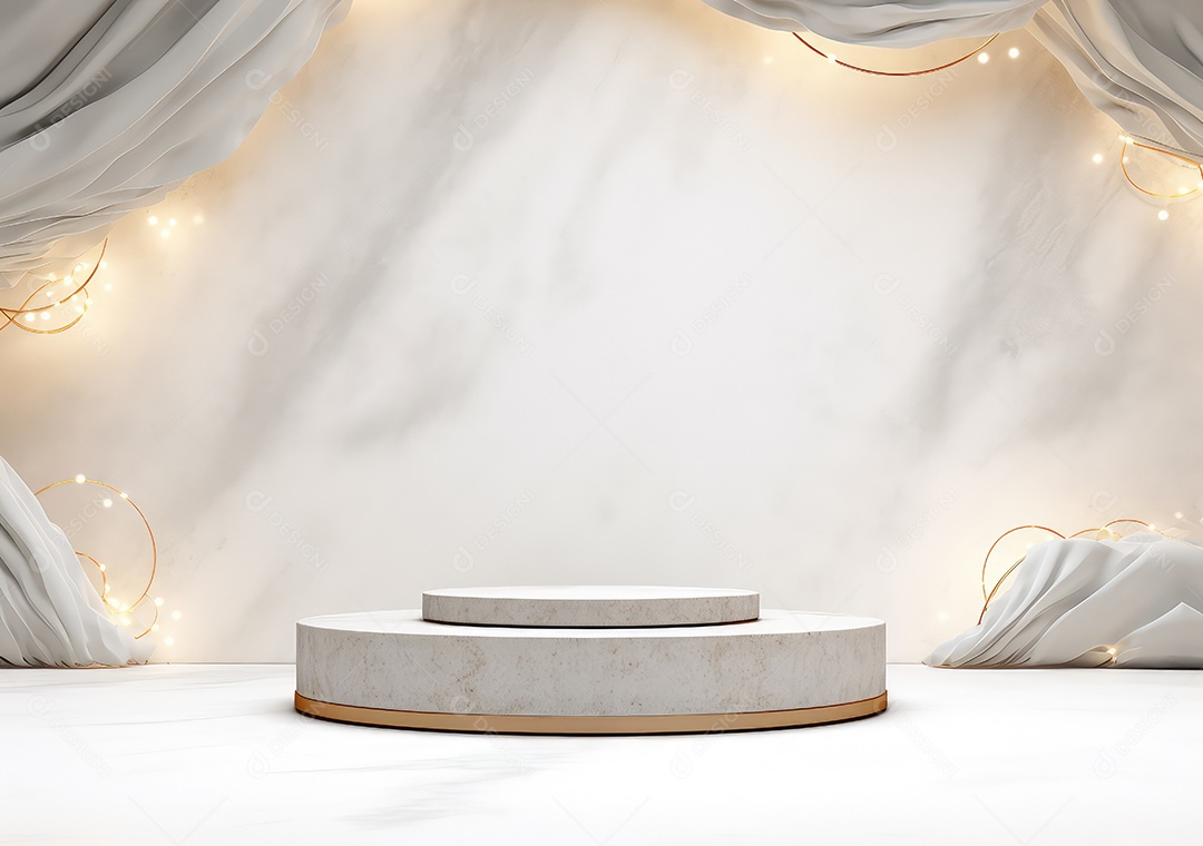 Fundo para produtos cosméticos de cor cinza natural. Pódio de pedra sobre um fundo cinza. IA Gerativa