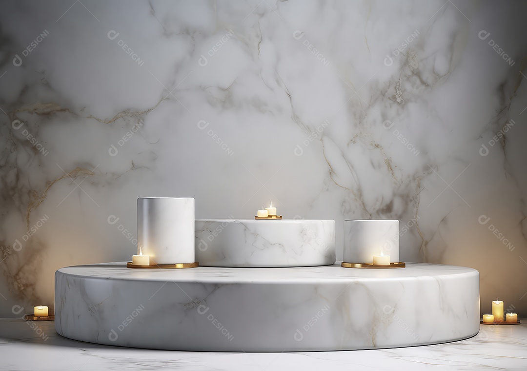 Fundo para produtos cosméticos de cor cinza natural. Pódio de pedra sobre um fundo cinza. IA Gerativa