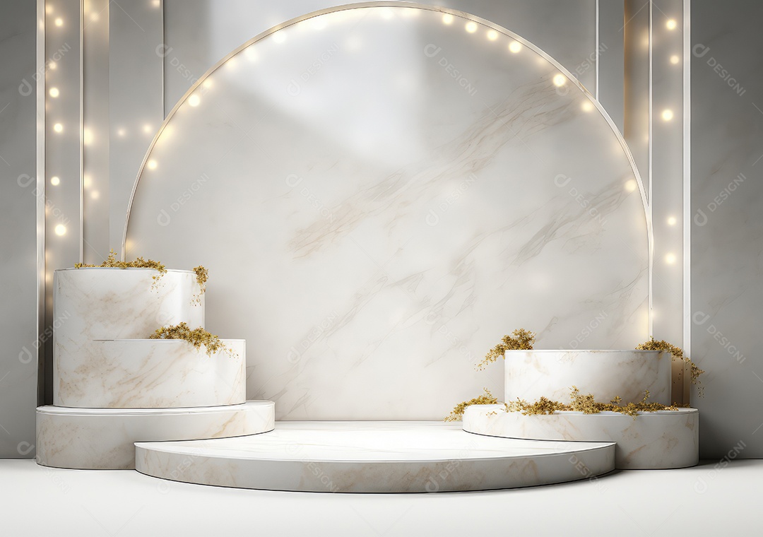 Fundo para produtos cosméticos de cor cinza natural. Pódio de pedra sobre um fundo cinza. IA Gerativa