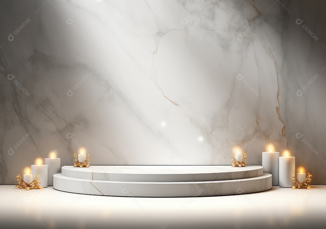 Fundo para produtos cosméticos de cor cinza natural. Pódio de pedra sobre um fundo cinza. IA Gerativa