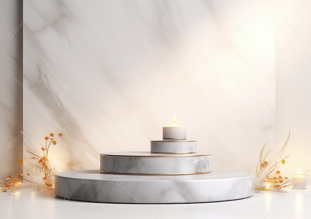 Fundo para produtos cosméticos de cor cinza natural. Pódio de pedra sobre um fundo cinza. IA Gerativa