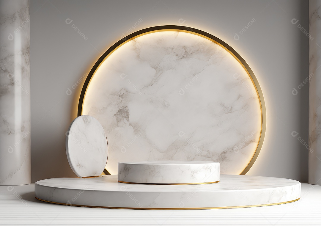 Fundo para produtos cosméticos de cor cinza natural. Pódio de pedra sobre um fundo cinza. IA Gerativa