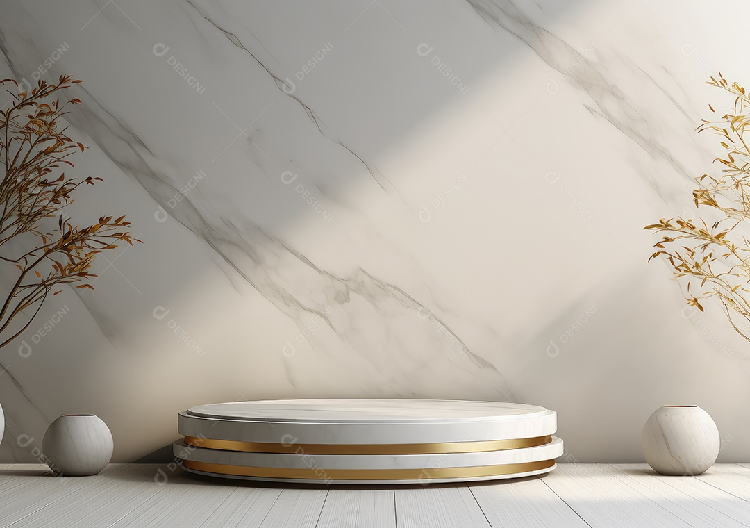 Fundo para produtos cosméticos de cor cinza natural. Pódio de pedra sobre um fundo cinza. IA Gerativa