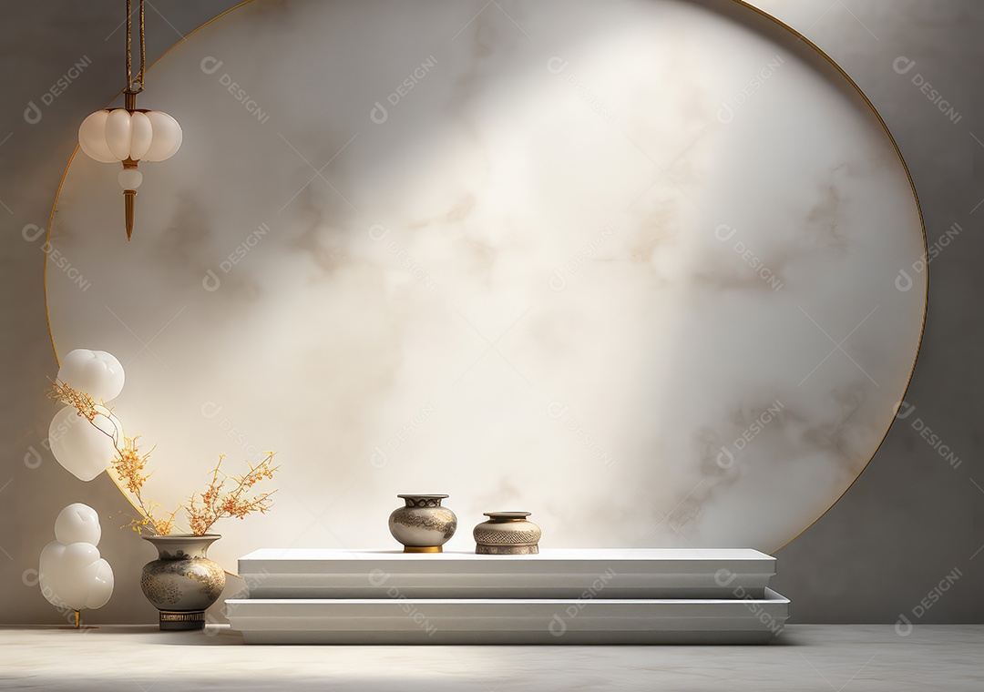 Fundo para produtos cosméticos de cor cinza natural. Pódio de pedra sobre um fundo cinza. IA Gerativa