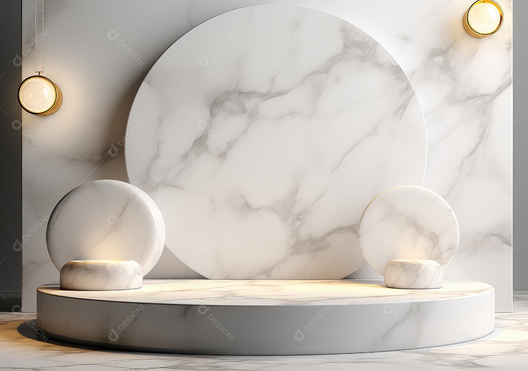 Fundo para produtos cosméticos de cor cinza natural. Pódio de pedra sobre um fundo cinza. IA Gerativa